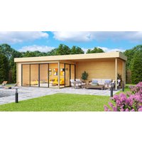 Fjordholz Holz-Gartenhütte Alu Concept 44 A mit Anbau