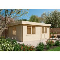 26 % Rabatt: Fjordholz Flachdach Holz-Gartenhütte Modell Orka 28 B 25m²