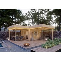 26 % Rabatt: Fjordholz Flachdach Holz-Gartenhütte Modell Holda 28 36m²