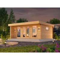 23 % Rabatt: Fjordholz Flachdach Holz-Gartenhütte Modell Kubi 28 24m²