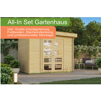26 % Rabatt: All-In Holz-Gartenhütte mit Flachdach 300 x 200 cm inklu