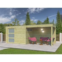 26 % Rabatt: Holz-Gartenhütte Modell QBS-Line 6,30 m² + 300 cm Anbau