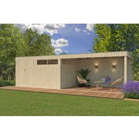 26 % Rabatt: Holz-Gartenhütte Modell QBV-Line 11,89 m² + 400 cm Anbau
