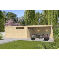 26 % Rabatt: Holz-Gartenhütte Modell QBV-Line 14,90 m² + 400 cm Anbau