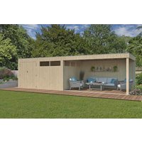 26 % Rabatt: Holz-Gartenhütte Modell QBV3-Line 11,89 m² + 400 cm Anba
