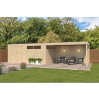 26 % Rabatt: Holz-Gartenhütte Modell QBV3-Line 14,90 m² + 400 cm Anba