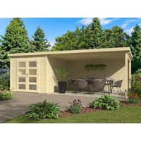 26 % Rabatt: Pultdach Holz-Gartenhütte Modell Ella 28-A mit Anbau