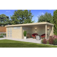 26 % Rabatt: Flachdach Holz-Gartenhütte Modell Nelo 44 B mit 400 cm A