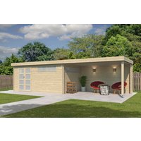 26 % Rabatt: Flachdach Holz-Gartenhütte Modell Nelo 44 D mit 400 cm A