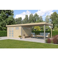 26 % Rabatt: Holz-Gartenhütte Alu-Line Modell Kasuko-M mit Anbau