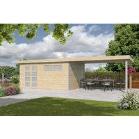 26 % Rabatt: Holz-Gartenhütte Alu-Line Modell Kasuko-XL + 400 cm Anba