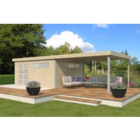 26 % Rabatt: Holz-Gartenhütte Alu-Line Modell Kasuko-XXL-mit-Anbau