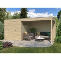 29 % Rabatt: Holz-Gartenhütte Modell QB-Line 4,41 m² + Anbau 12m²