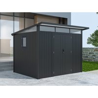 35 % Rabatt: Metall Gerätehaus Modell Skylight 5,80 m² Anthrazi 6m²