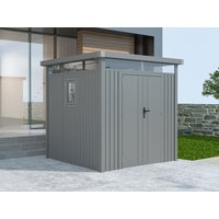 38 % Rabatt: Metall Gerätehaus Modell Style 4,45 m² Alu Grau 4m²