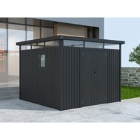 39 % Rabatt: Metall Gerätehaus Modell Style 7,56 m² Anthrazit 6m²