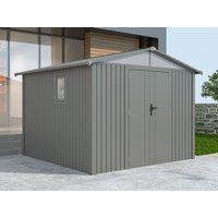 42 % Rabatt: Metall Gerätehaus Modell Trend 7,56 m² Alu Grau 6m²