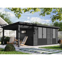 26 % Rabatt: WPC Holz-Gartenhütte Modell Style DeLuxe 2-Raum mit Seit 18m²