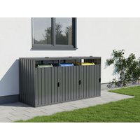 27 % Rabatt: StarLine 3er Mülltonnenbox Modell Cubi Metall 240 2m²