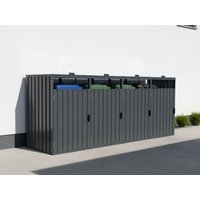 26 % Rabatt: StarLine 4er Mülltonnenbox Modell Cubi Metall 240