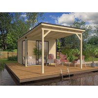 26 % Rabatt: Fjordholz Holz-Gartenhütte Modell Amrum-1 mit Vordach
