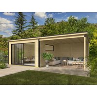 26 % Rabatt: Fjordholz Holz-Gartenhütte Modell Poel-2-mit-Anbau