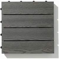 29 % Rabatt: WPC Terrassenfliese Holzoptik Anthrazit Set 1 m² 1m²