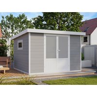 26 % Rabatt: WPC Holz-Gartenhütte Modell Ligno White 8,4 m² 9m²