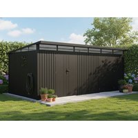 26 % Rabatt: Metall Gerätehaus Modell Skylight 2-Raum  15,18 m² 15m²