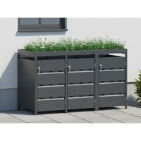 26 % Rabatt: StarLine 3er Mülltonnenbox Stabilo mit Pflanzdach 2m²