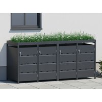 25 % Rabatt: StarLine 4er Mülltonnenbox Stabilo mit Pflanzdach 2m²