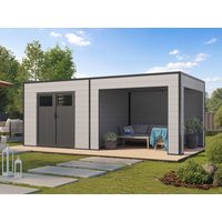 26 % Rabatt: WPC Holz-Gartenhütte Modell Cubus Lounge 16,25 m² 15m²