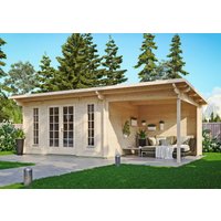 26 % Rabatt: Fjordholz Holz-Gartenhütte Modell Jacob 44 B mit Seitend 28m²