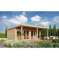 26 % Rabatt: Fjordholz Holz-Gartenhütte Modell Kevin 70 mit Vordach 28m²