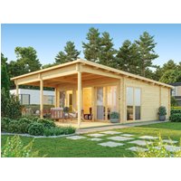 26 % Rabatt: Fjordholz Holz-Gartenhütte Modell Taunus 70 mit Vordach 28m²