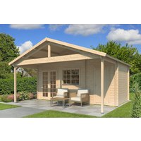 26 % Rabatt: Fjordholz Holz-Gartenhütte Modell Rolf 44 C mit Vordach 15m²