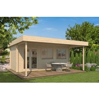 26 % Rabatt: Fjordholz Holz-Gartenhütte Modell Kurt 44 B mit Vordach 24m²