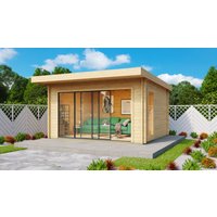 26 % Rabatt: Fjordholz Holz-Gartenhütte Alu Concept 70 E 24m²