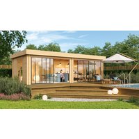 26 % Rabatt: Fjordholz Holz-Gartenhütte Alu Concept Lounge 70 B 24m²