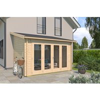26 % Rabatt: Holz-Gartenhütte Modell Anbau Lounge 44 A 15m²