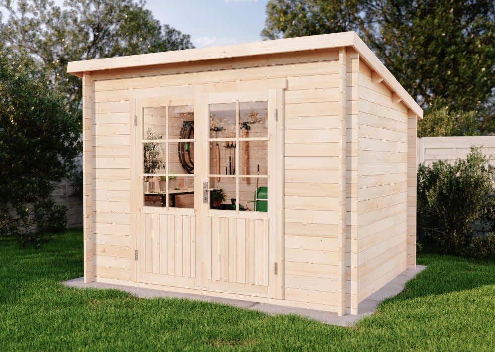28 % Rabatt: Pultdach Gartenhaus Maria 9m²