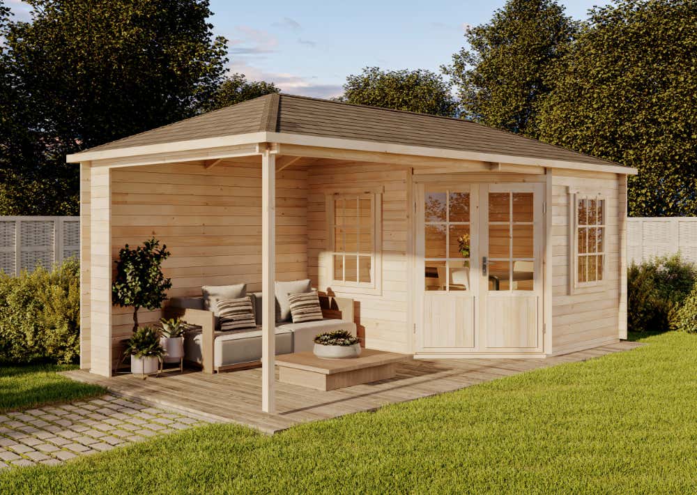 21 % Rabatt: 5-Eck Gartenhaus Mosel 18m²
