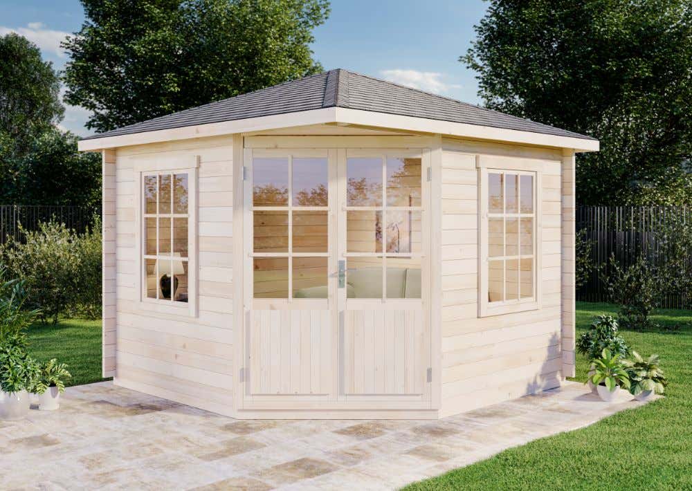 20 % Rabatt: 5-Eck Gartenhaus Modell Monica 9m²