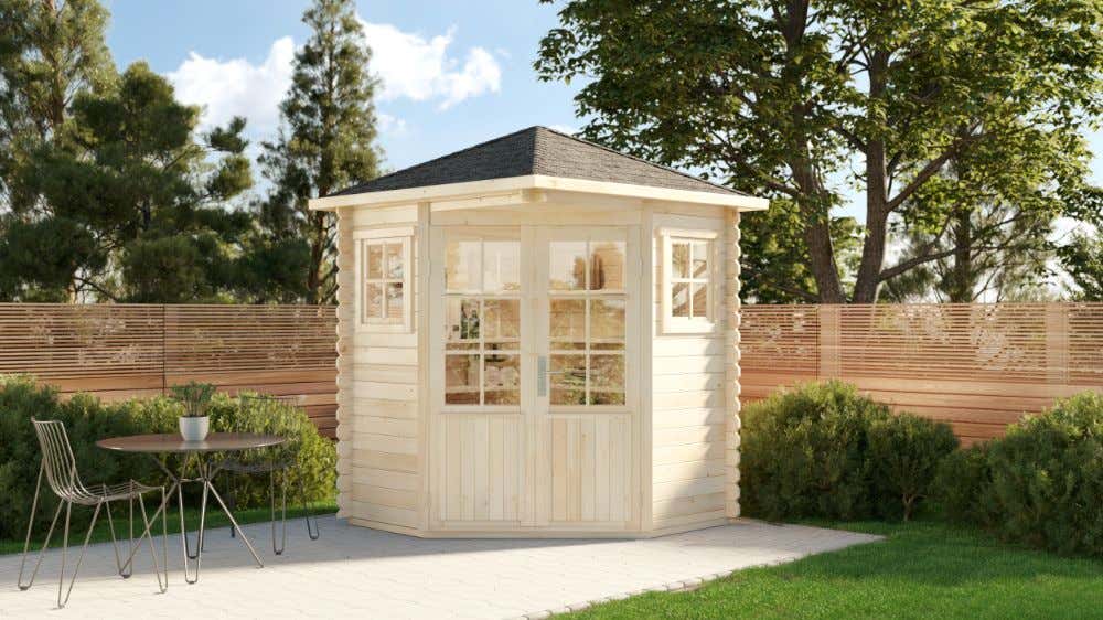 20 % Rabatt: 5-Eck Gartenhaus Modell Sunny-A 4m²