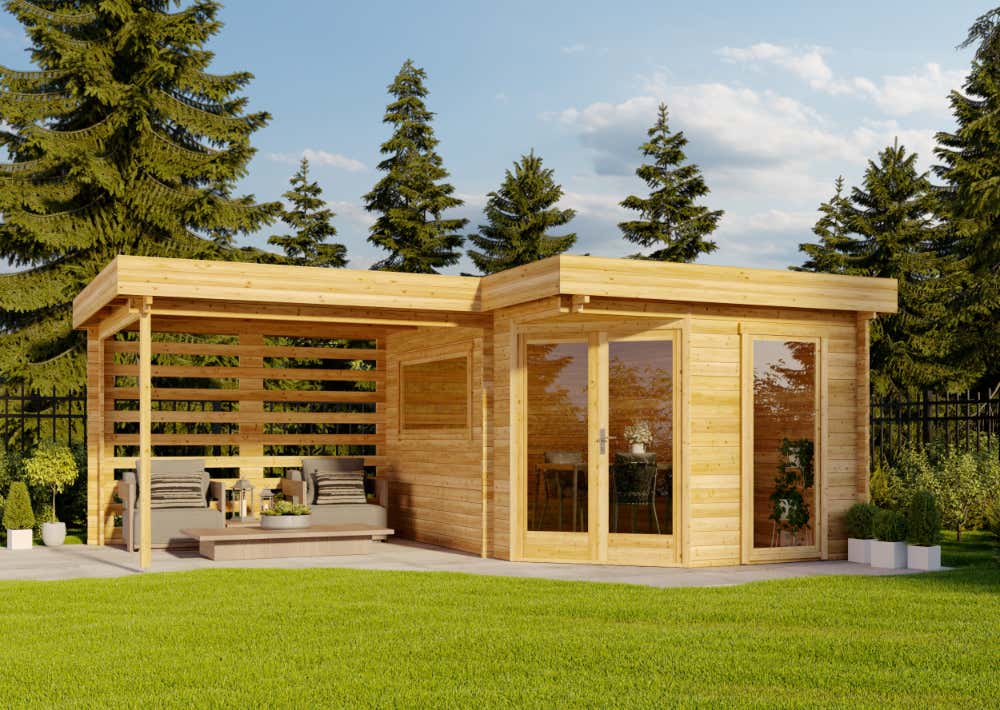 20 % Rabatt: 5-Eck Gartenhaus Pepe Optima 30m²