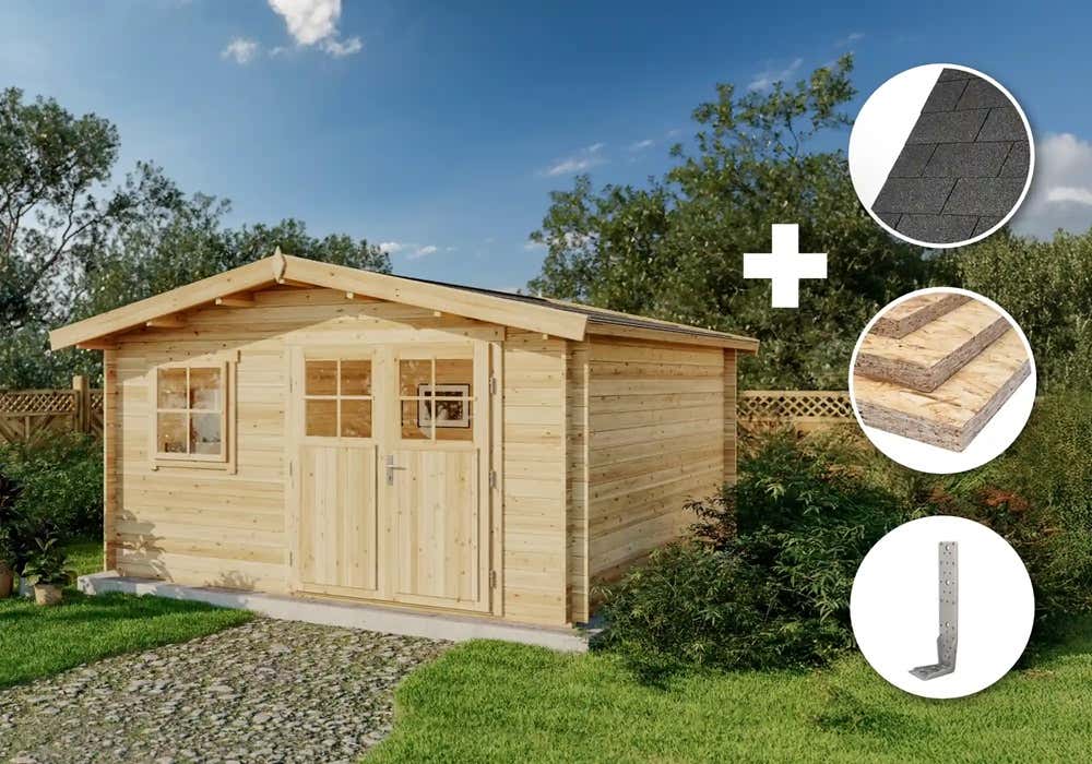 10 % Rabatt: ECO Set - Gartenhaus Valeria - 28 16m²