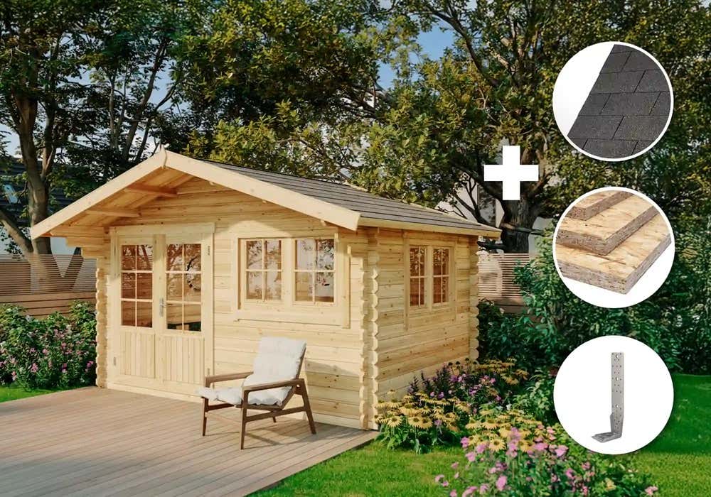 ECO Set - Gartenhaus  Gabriel - 34 400 x 300 cm - imprägniert 12m²
