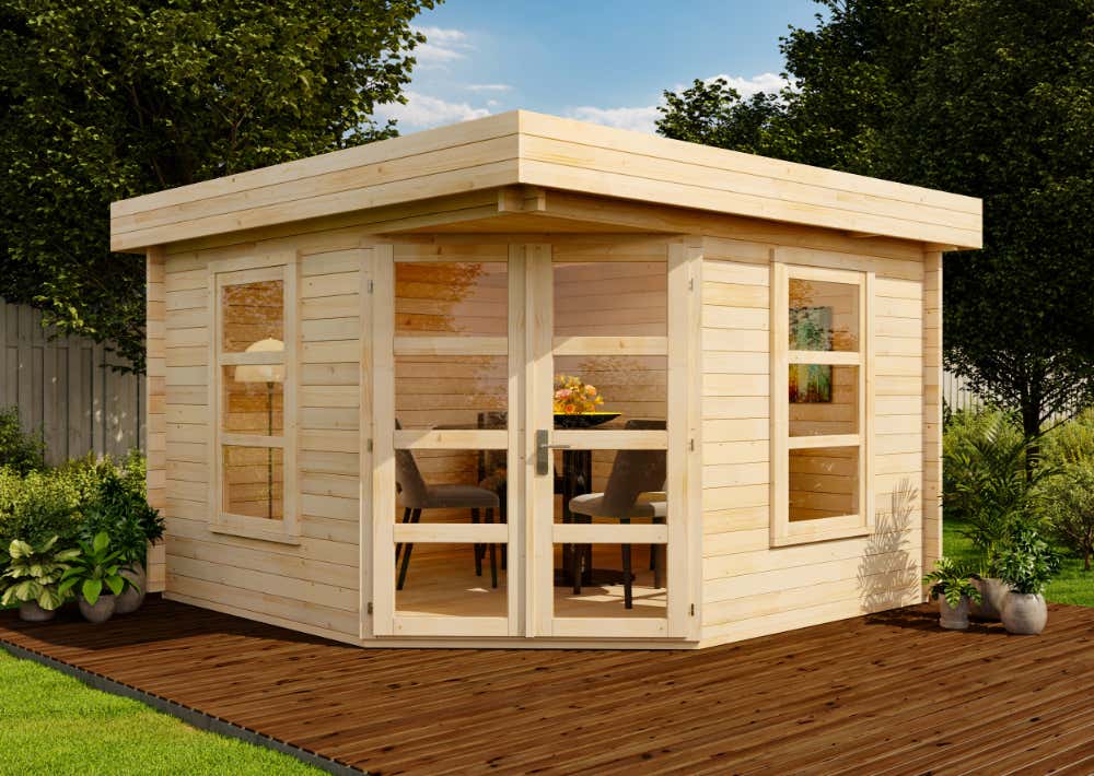 26 % Rabatt: Flachdach Gartenhaus Modell Oregon-40 16m²